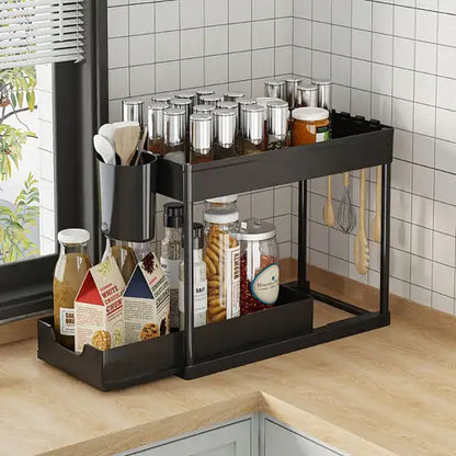 2 Layer Storage Basket Space Saving Organizer